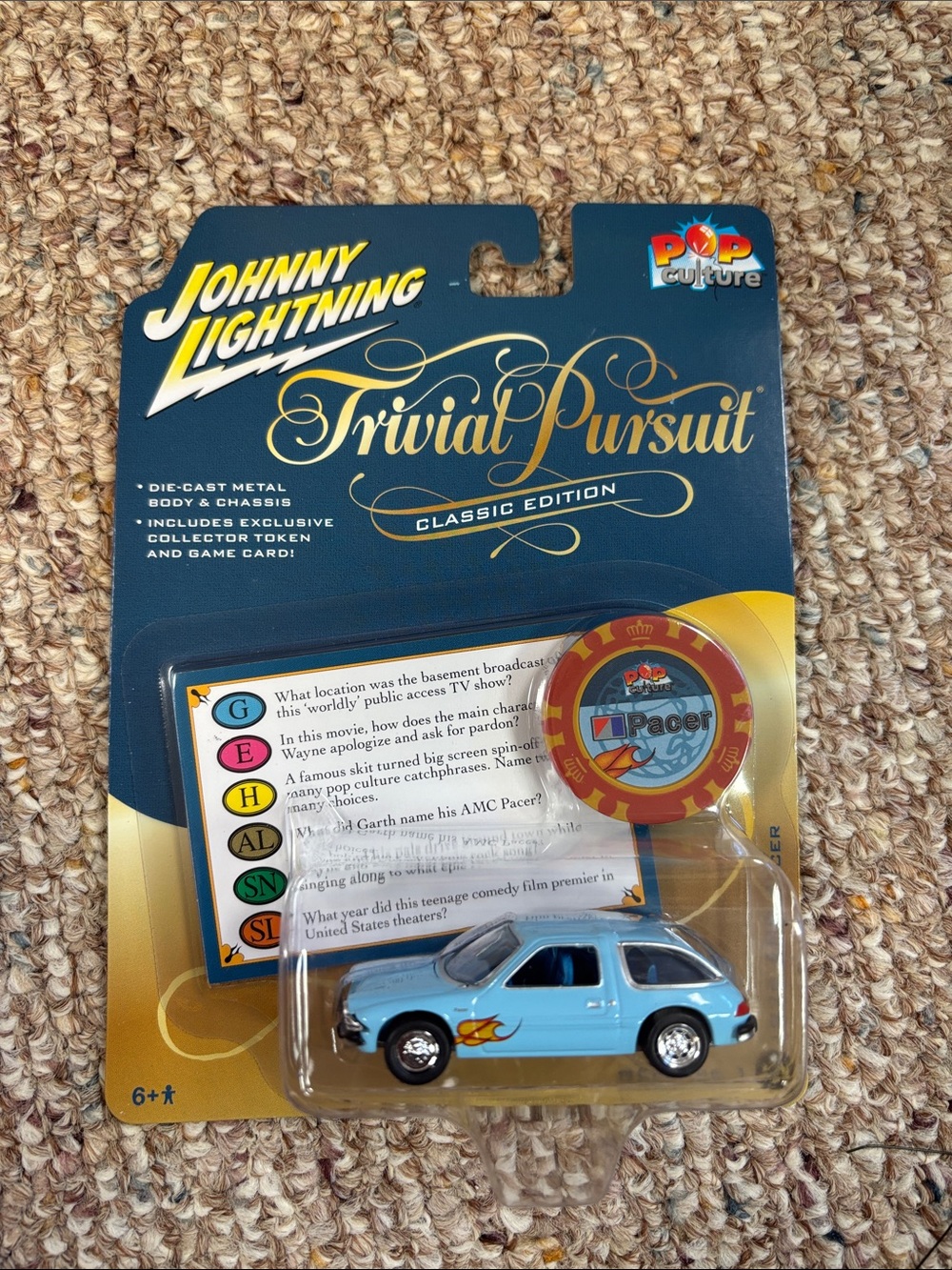Johnny Lightning Trivial Pursuit Classic Edition Die-Cast Car - Light Blue
